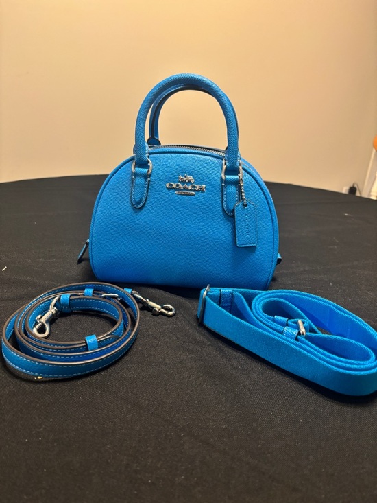 Coach Handbags - Coach Pacific-Blue Sydney Satchel with Two Cross Body Straps